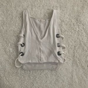 white tank top with open sides